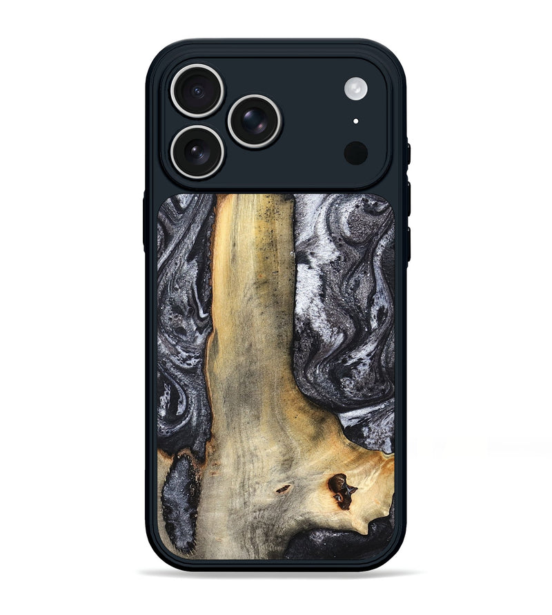 iPhone 17 Pro Max Wood Phone Case - Tiffani (Black & White, 822790)