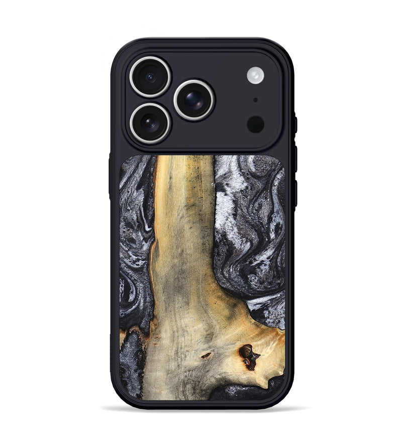 iPhone 17 Pro Wood Phone Case - Tiffani (Black & White, 822790)