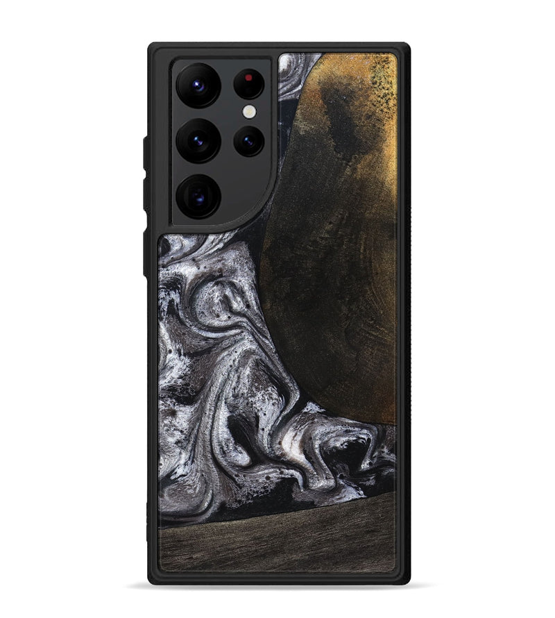 Galaxy S22 Ultra Wood Phone Case - Patrica (Black & White, 822792)