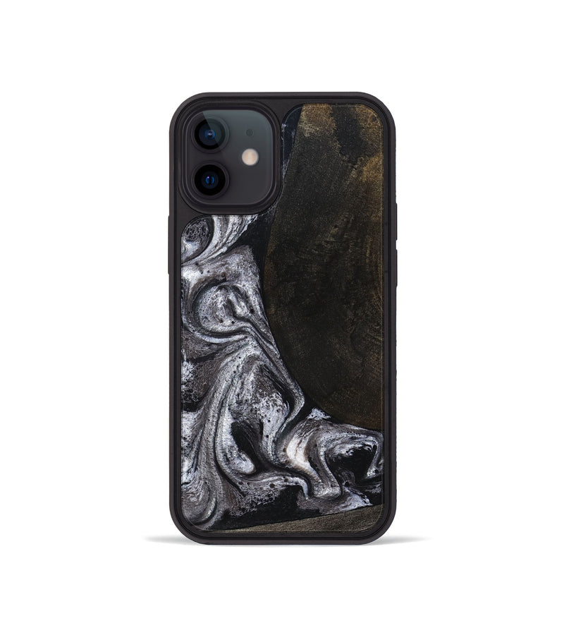iPhone 12 mini Wood Phone Case - Patrica (Black & White, 822792)