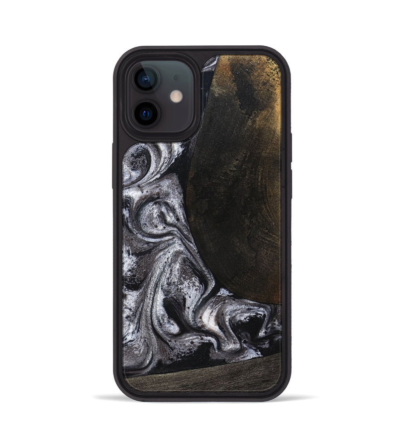 iPhone 12 Wood Phone Case - Patrica (Black & White, 822792)