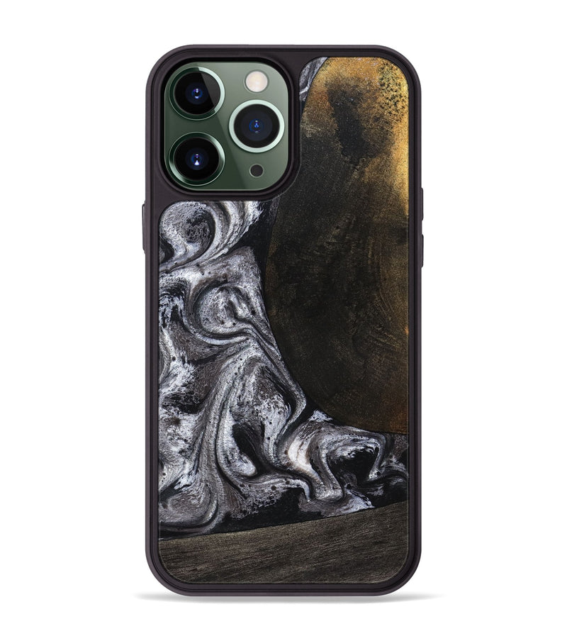 iPhone 13 Pro Max Wood Phone Case - Patrica (Black & White, 822792)