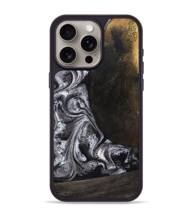 iPhone 15 Pro Max Wood Phone Case - Patrica (Black & White, 822792)