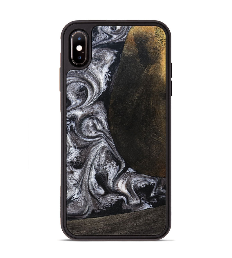 iPhone Xs Max Wood Phone Case - Patrica (Black & White, 822792)