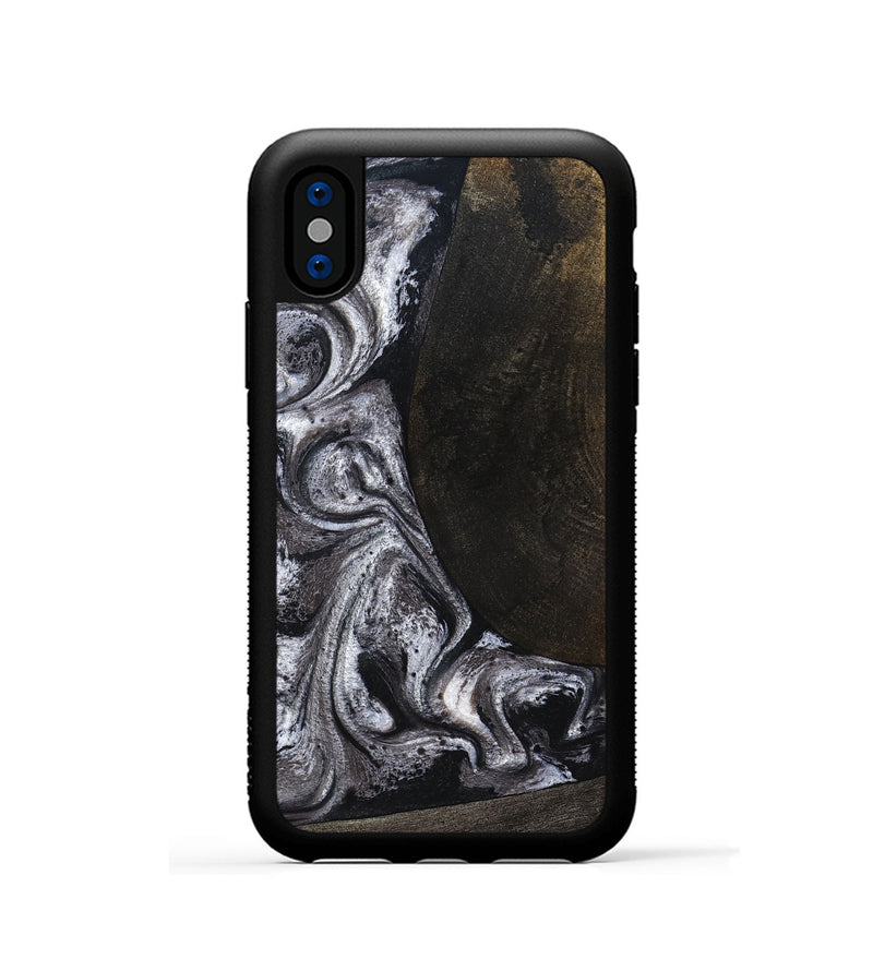iPhone Xs Wood Phone Case - Patrica (Black & White, 822792)