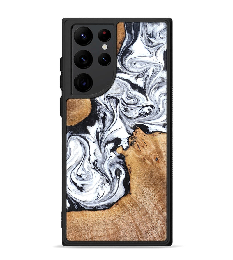 Galaxy S22 Ultra Wood Phone Case - Ariana (Black & White, 822796)