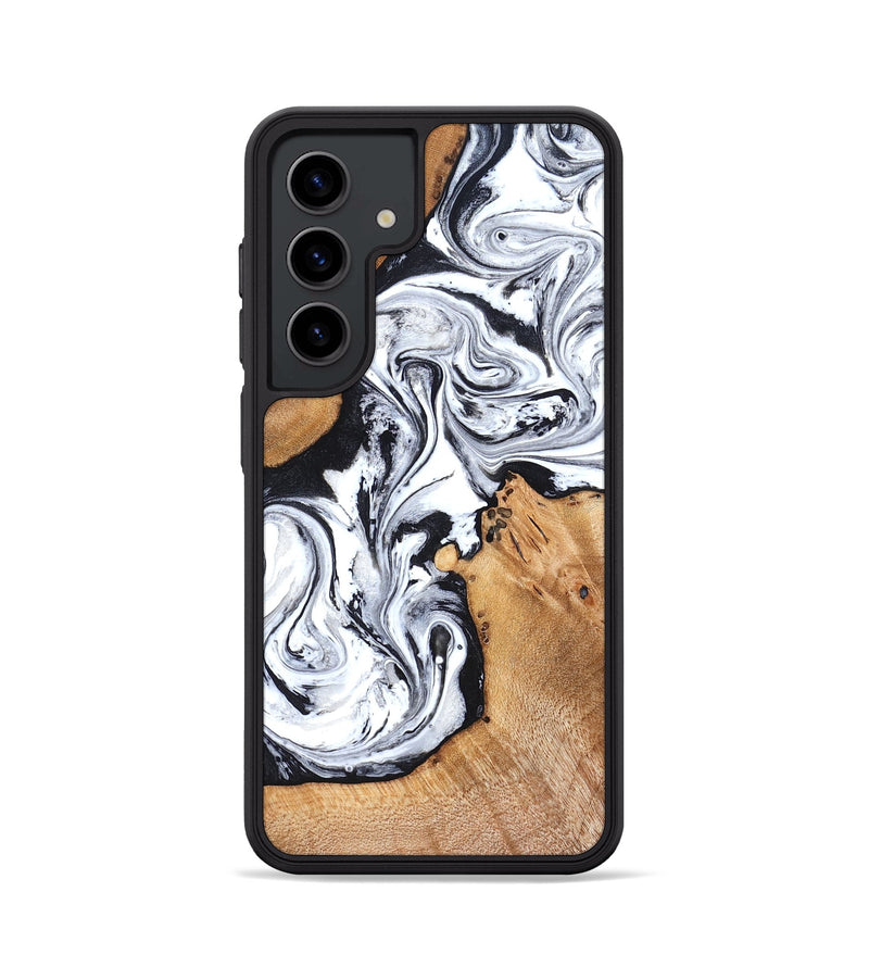 Galaxy S24 Wood Phone Case - Ariana (Black & White, 822796)