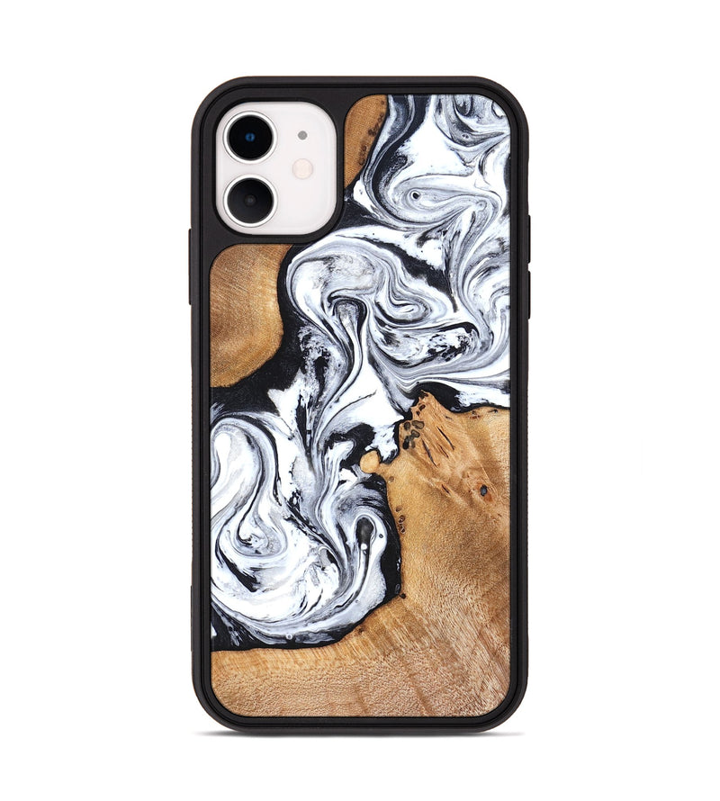 iPhone 11 Wood Phone Case - Ariana (Black & White, 822796)