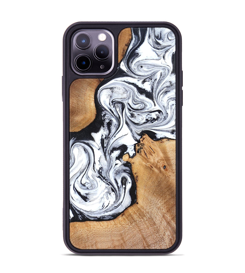iPhone 11 Pro Max Wood Phone Case - Ariana (Black & White, 822796)
