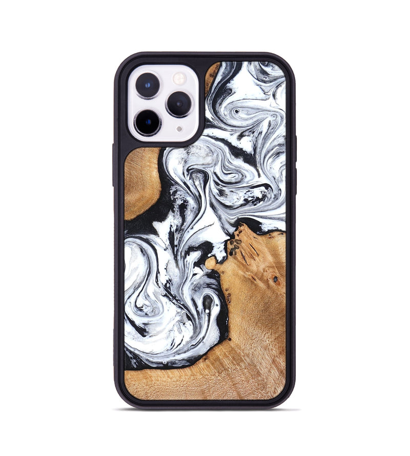 iPhone 11 Pro Wood Phone Case - Ariana (Black & White, 822796)