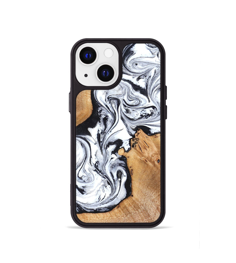 iPhone 13 mini Wood Phone Case - Ariana (Black & White, 822796)