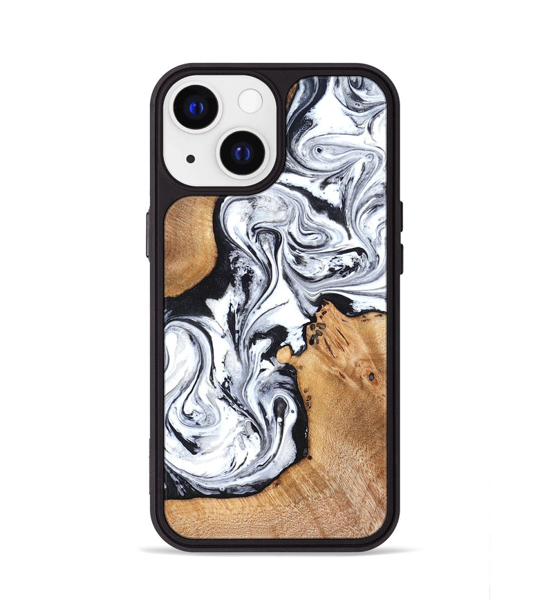 iPhone 13 Wood Phone Case - Ariana (Black & White, 822796)