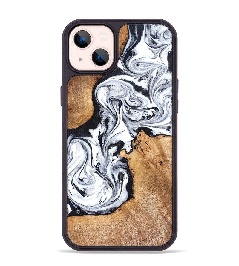 iPhone 14 Plus Wood Phone Case - Ariana (Black & White, 822796)