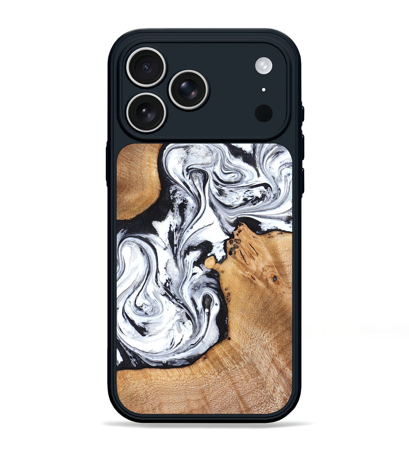 iPhone 17 Pro Max Wood Phone Case - Ariana (Black & White, 822796)