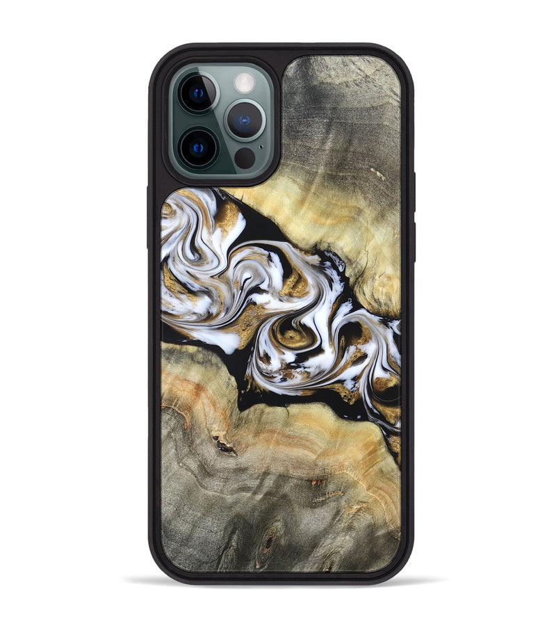 iPhone 12 Pro Max Wood Phone Case - Bodie (Black & White, 822797)