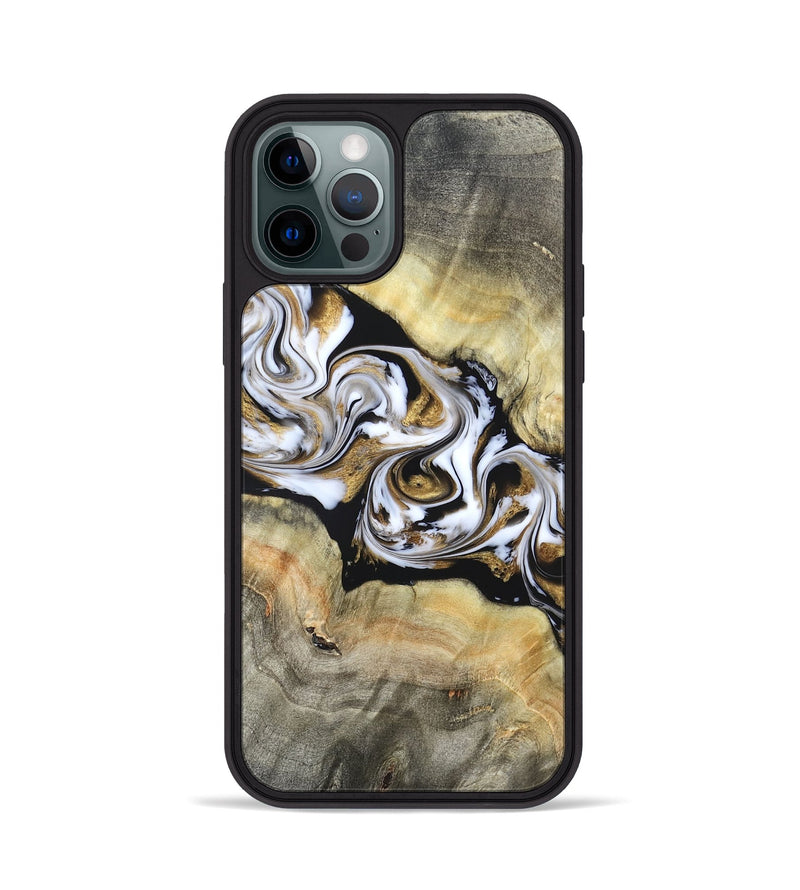 iPhone 12 Pro Wood Phone Case - Bodie (Black & White, 822797)
