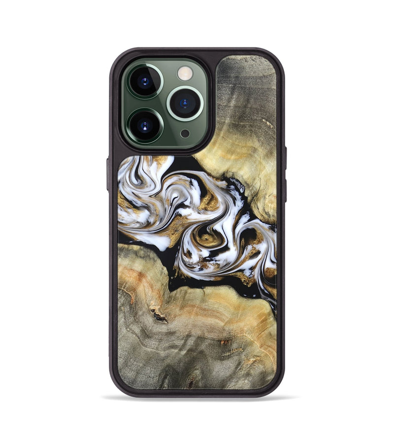 iPhone 13 Pro Wood Phone Case - Bodie (Black & White, 822797)