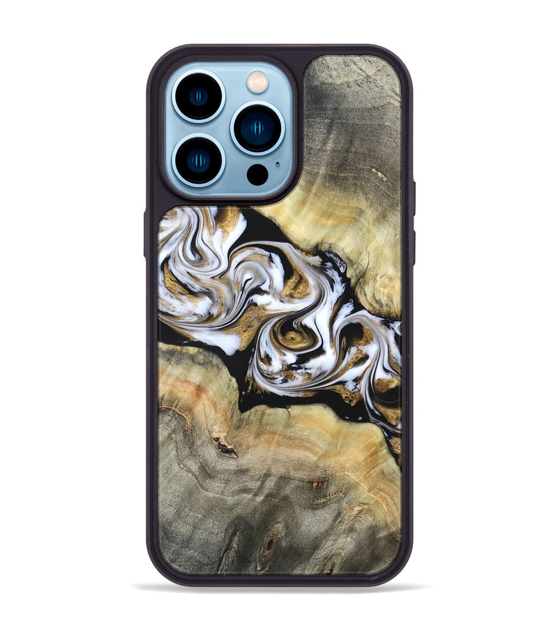 iPhone 14 Pro Max Wood Phone Case - Bodie (Black & White, 822797)