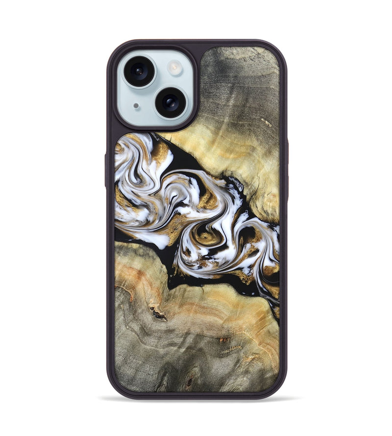 iPhone 15 Wood Phone Case - Bodie (Black & White, 822797)