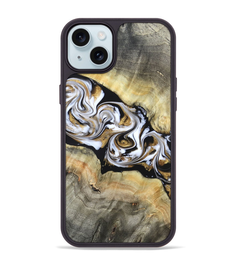 iPhone 15 Plus Wood Phone Case - Bodie (Black & White, 822797)