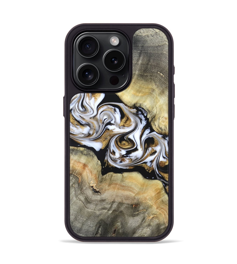 iPhone 15 Pro Wood Phone Case - Bodie (Black & White, 822797)