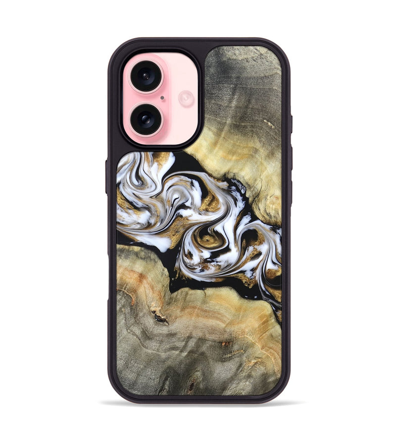 iPhone 16 Wood Phone Case - Bodie (Black & White, 822797)