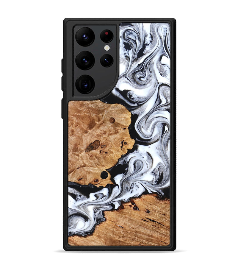 Galaxy S22 Ultra Wood Phone Case - Selene (Black & White, 822800)