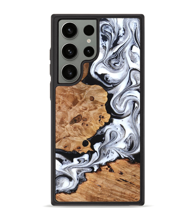 Galaxy S23 Ultra Wood Phone Case - Selene (Black & White, 822800)