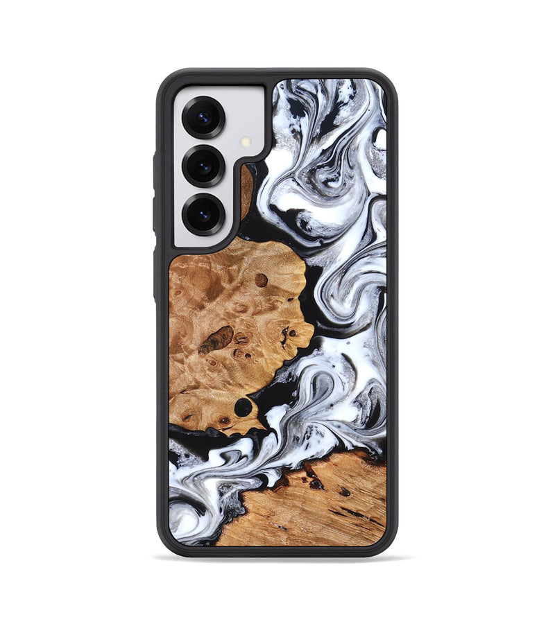 Galaxy S25 Wood Phone Case - Selene (Black & White, 822800)
