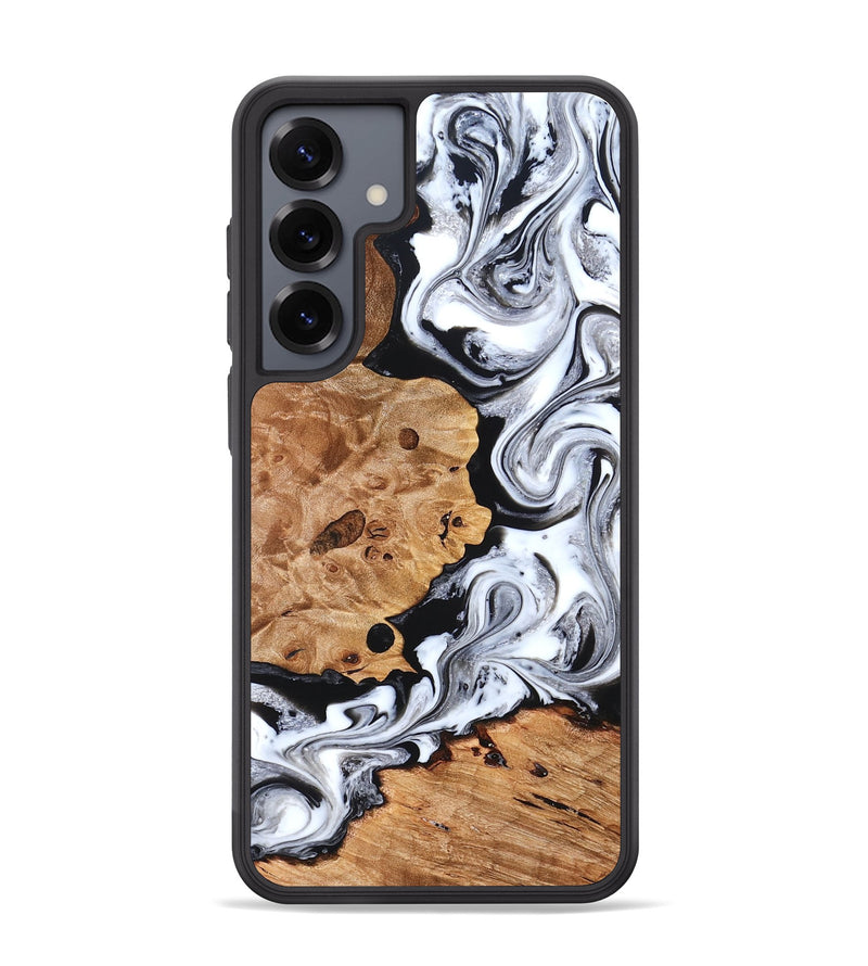 Galaxy S25 Plus Wood Phone Case - Selene (Black & White, 822800)