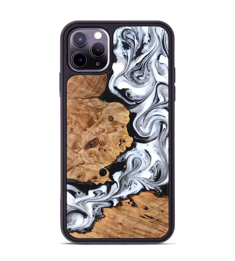iPhone 11 Pro Max Wood Phone Case - Selene (Black & White, 822800)