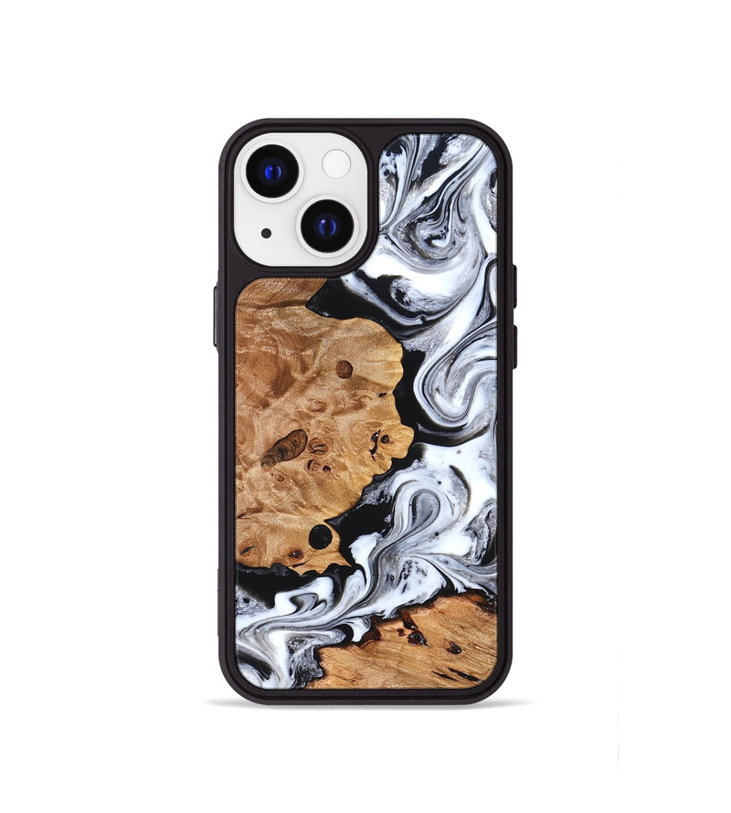iPhone 13 mini Wood Phone Case - Selene (Black & White, 822800)