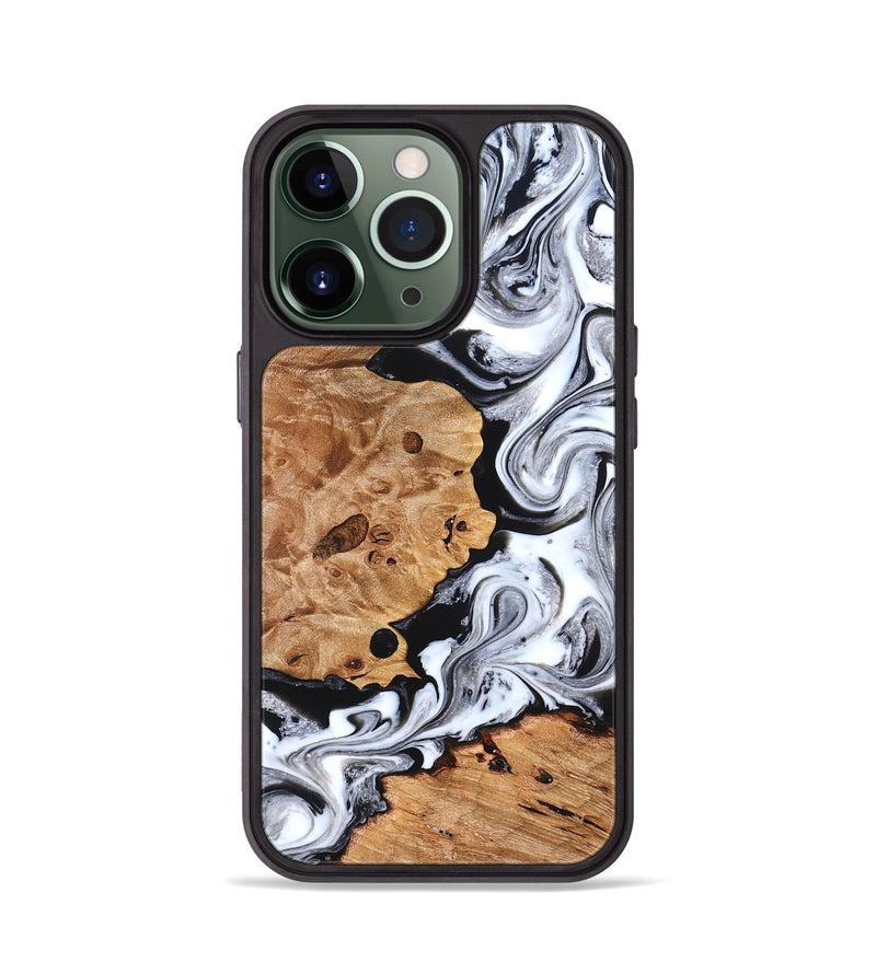 iPhone 13 Pro Wood Phone Case - Selene (Black & White, 822800)