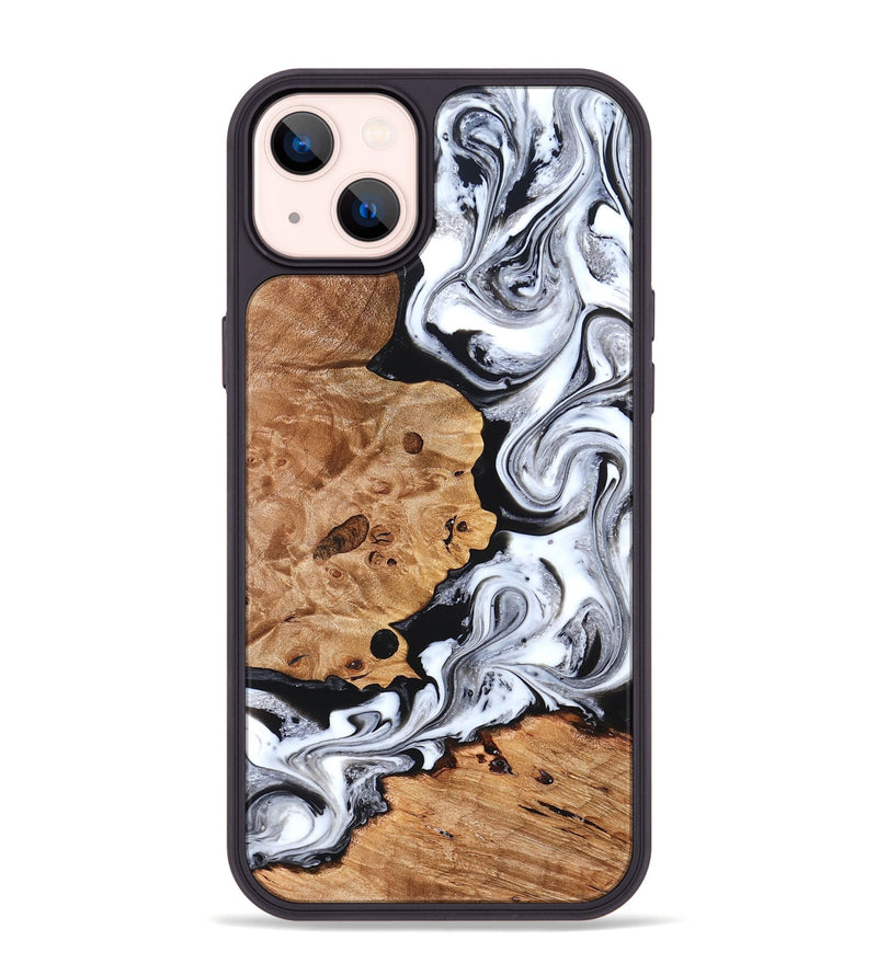 iPhone 14 Plus Wood Phone Case - Selene (Black & White, 822800)