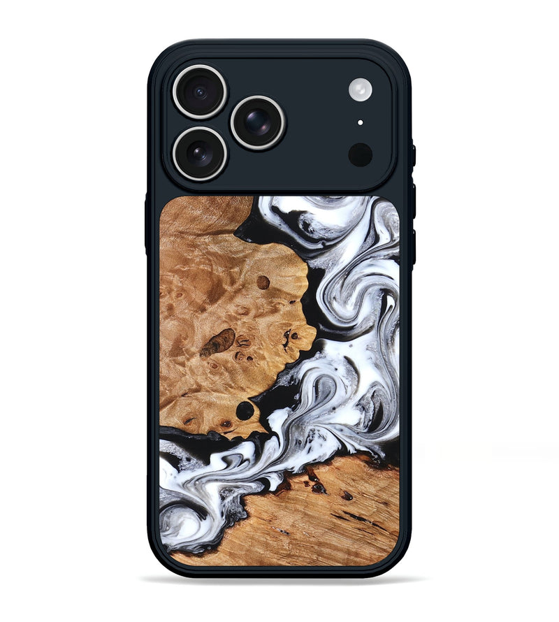 iPhone 17 Pro Max Wood Phone Case - Selene (Black & White, 822800)