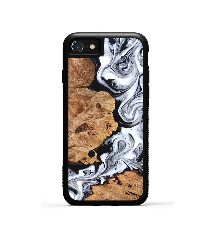 iPhone SE Wood Phone Case - Selene (Black & White, 822800)