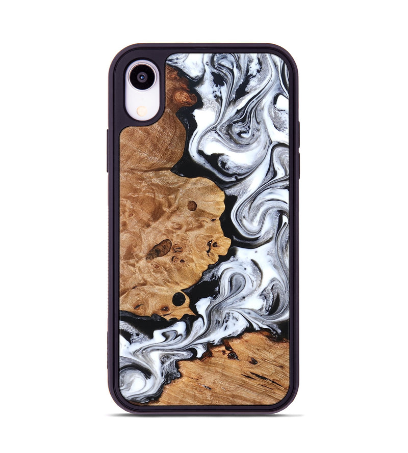 iPhone Xr Wood Phone Case - Selene (Black & White, 822800)