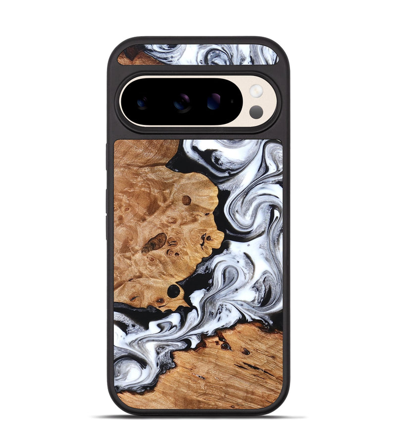 Pixel 10 Wood Phone Case - Selene (Black & White, 822800)