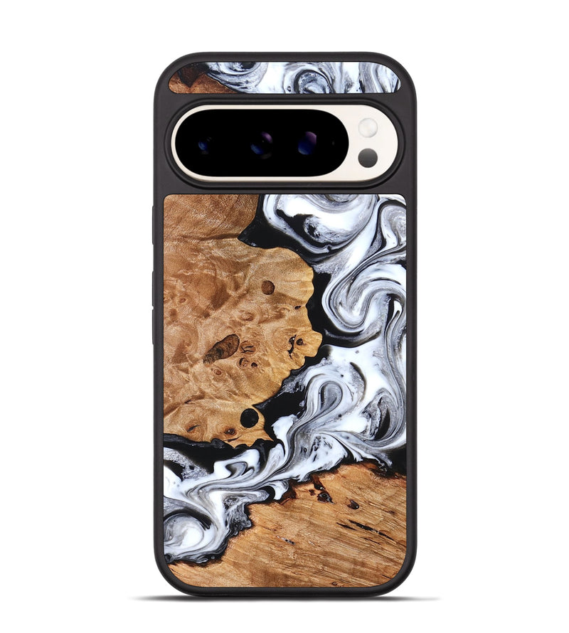 Pixel 9 Wood Phone Case - Selene (Black & White, 822800)