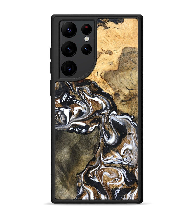 Galaxy S22 Ultra Wood Phone Case - Leanna (Black & White, 822804)