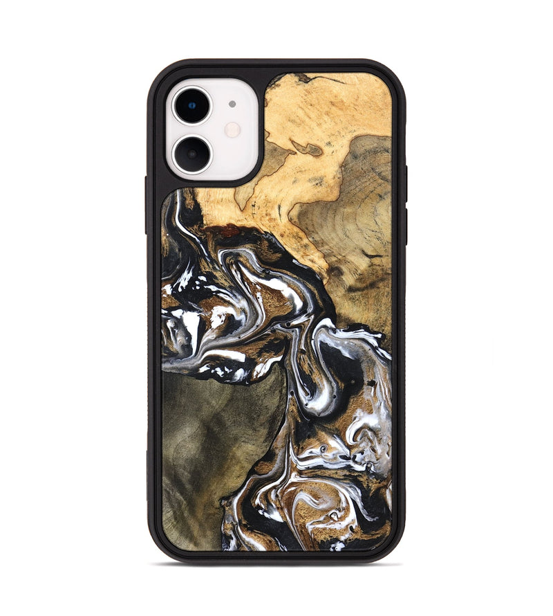 iPhone 11 Wood Phone Case - Leanna (Black & White, 822804)