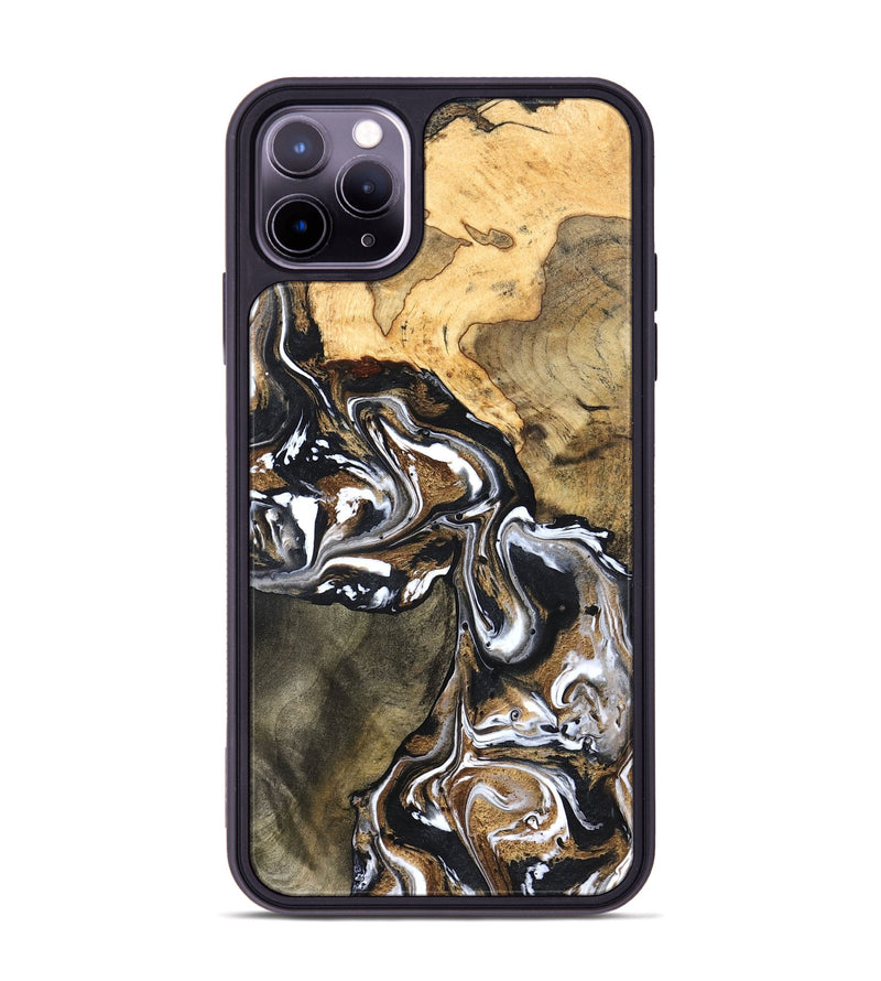 iPhone 11 Pro Max Wood Phone Case - Leanna (Black & White, 822804)