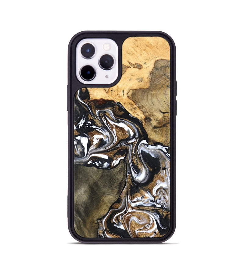 iPhone 11 Pro Wood Phone Case - Leanna (Black & White, 822804)