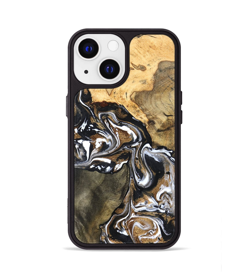 iPhone 13 Wood Phone Case - Leanna (Black & White, 822804)