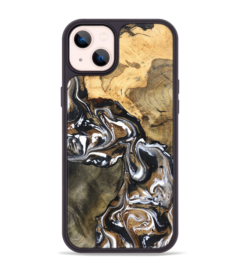 iPhone 14 Plus Wood Phone Case - Leanna (Black & White, 822804)