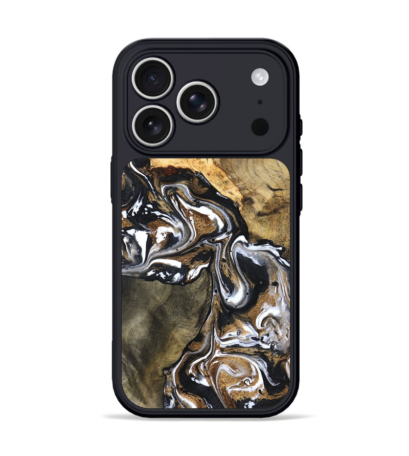 iPhone 17 Pro Wood Phone Case - Leanna (Black & White, 822804)