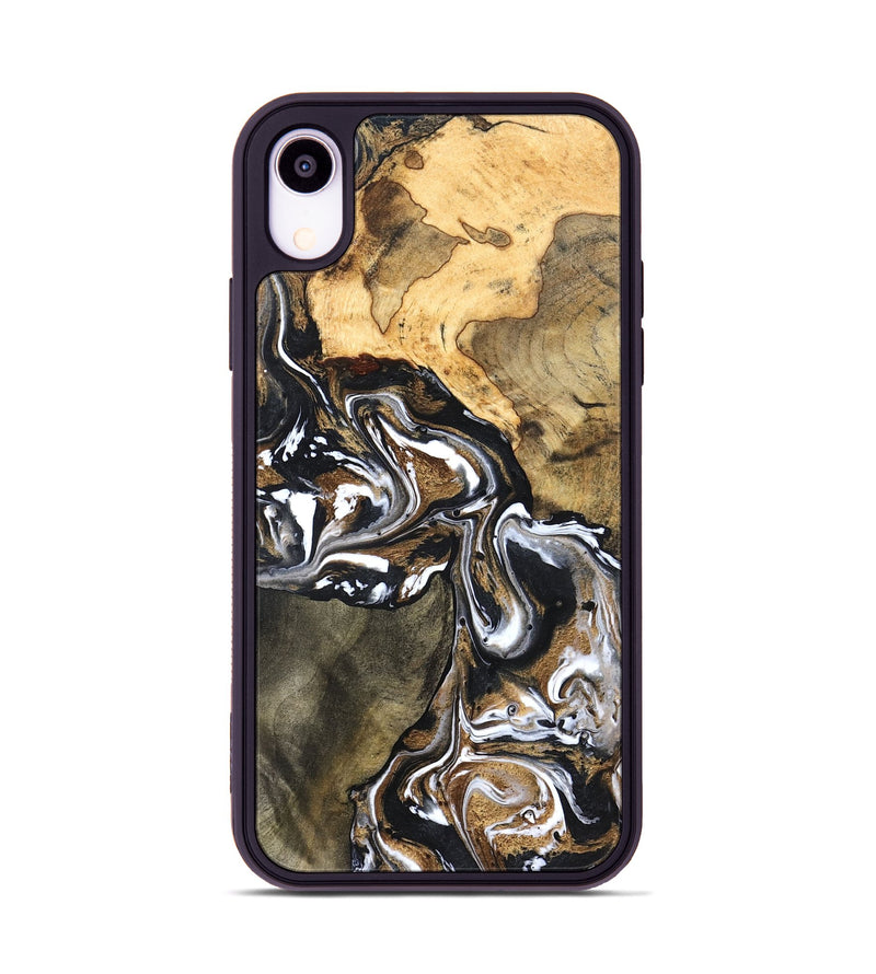 iPhone Xr Wood Phone Case - Leanna (Black & White, 822804)