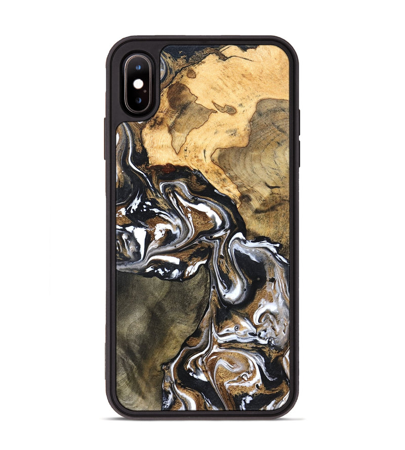 iPhone Xs Max Wood Phone Case - Leanna (Black & White, 822804)