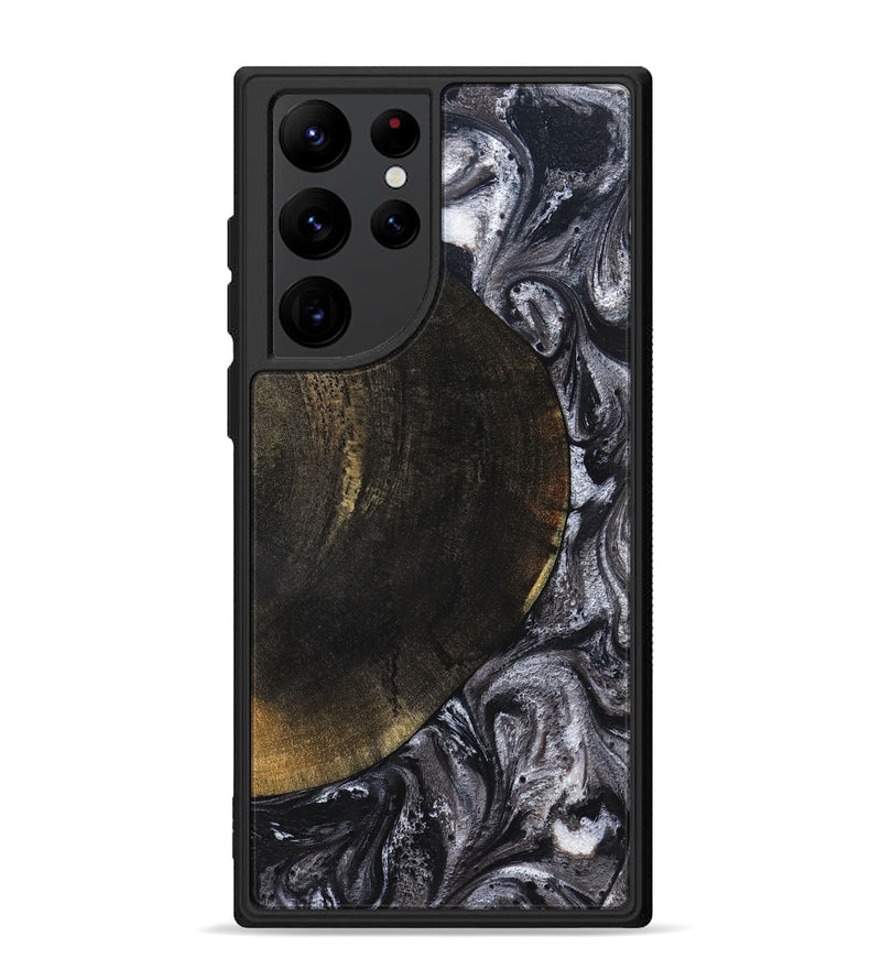 Galaxy S22 Ultra Wood Phone Case - Myrtis (Black & White, 822805)