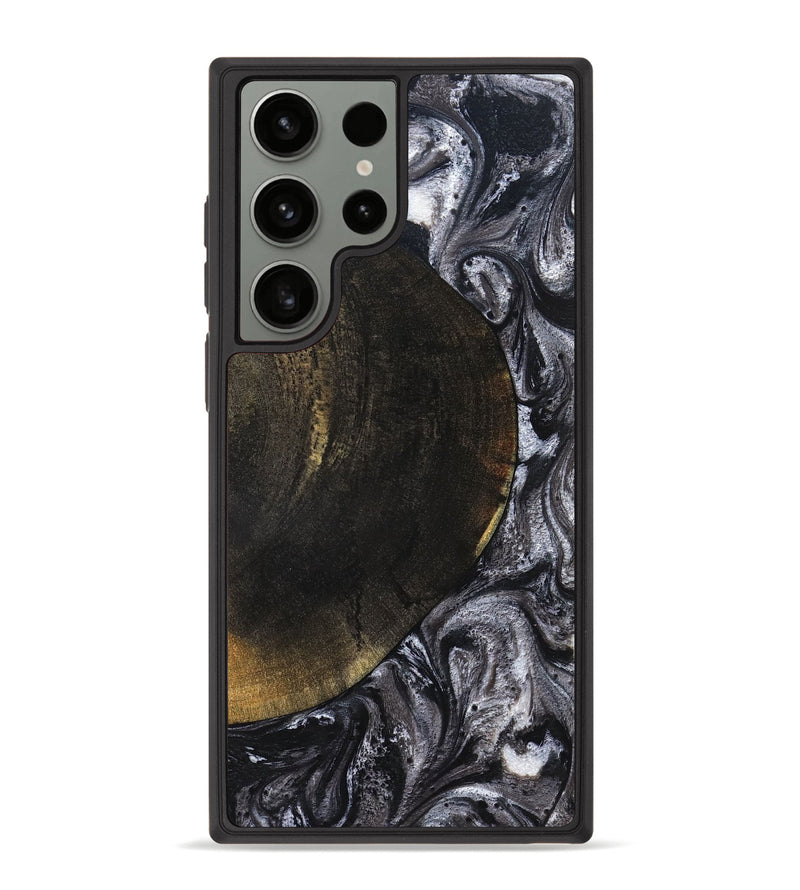 Galaxy S23 Ultra Wood Phone Case - Myrtis (Black & White, 822805)